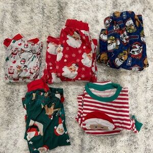 Festive Kids Pajama Sets (5) - Santa and Reindeer Prints 3T
